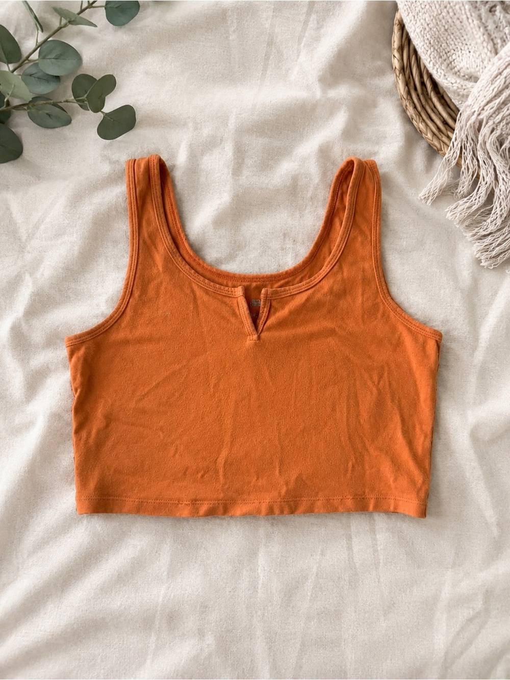 orange cropped tank top